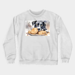 Dog eats biscuit Crewneck Sweatshirt
